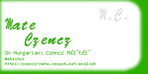 mate czencz business card